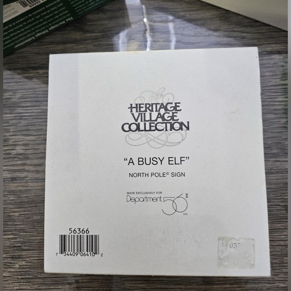 SOLD - Department 56 A Busy Elf North Pole Sign - Picture 4 of 4